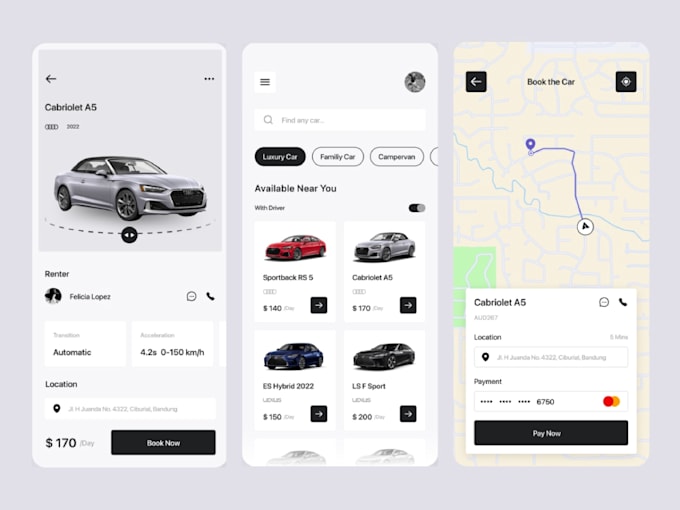 build a taxi booking, carpooling and parking app