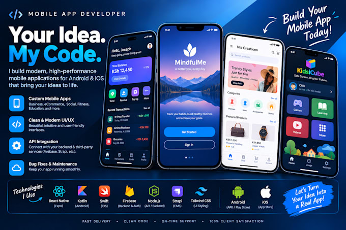 create and publish IOS and android apps