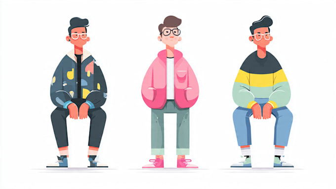draw flat vector character design