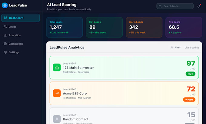 build an ai lead scoring agent for b2b and real estate leads