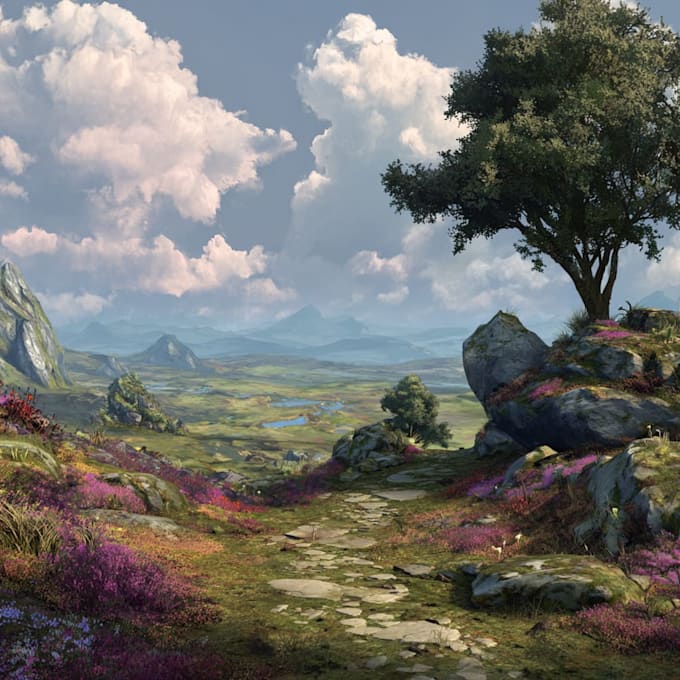 digitally paint fantasy landscape