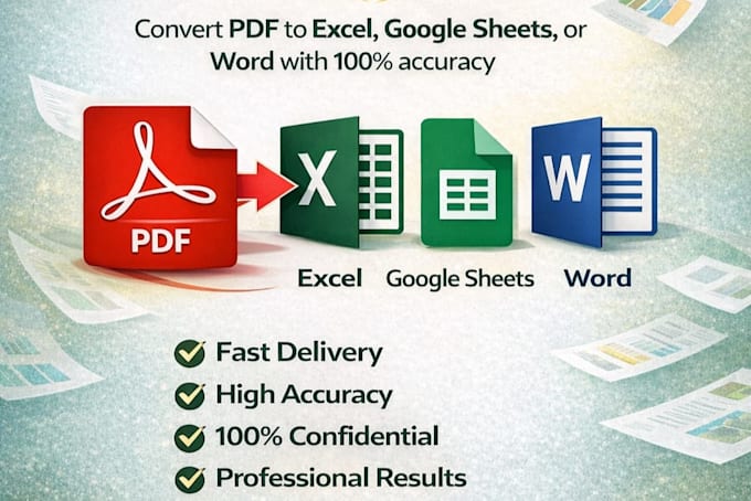 pdf to word excel and google sheets expert
