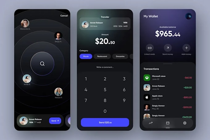 develop fintech app bank app payment app p2p payment app wallet app loan app