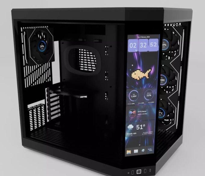 create 3d sff gaming PC, themed PC case design, for cnc machining printing stl