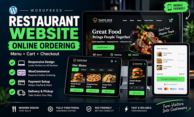 build a wordpress restaurant website with online ordering