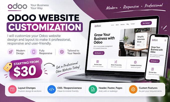 customize your odoo website design and layout