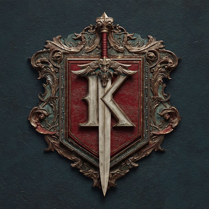 do medieval fantasy game, rpg, mmo game logo