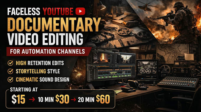 edit faceless youtube documentary or cash cow videos