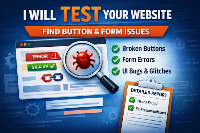 test your website and write a professional bug report
