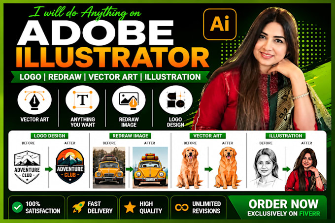 do anything on adobe illustrator, logo, redraw image, vector art, illustration