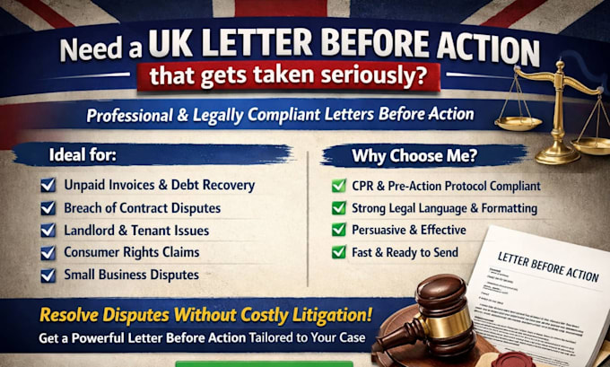 draft a UK letter before action pre action protocol to start your claim