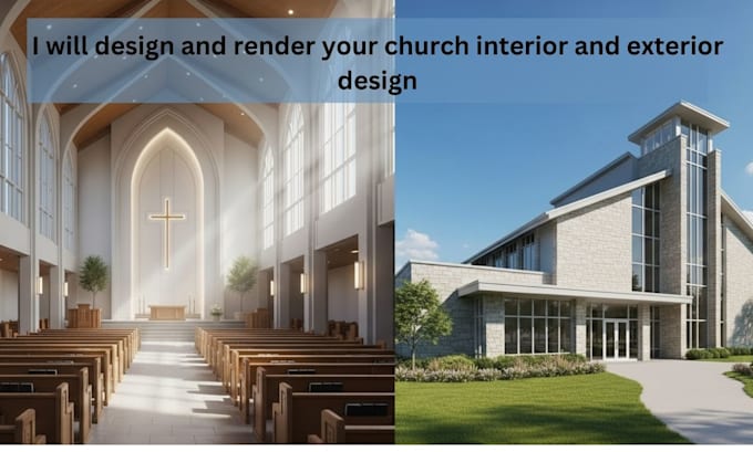 Design and render your church interior and exterior design by Archi ...