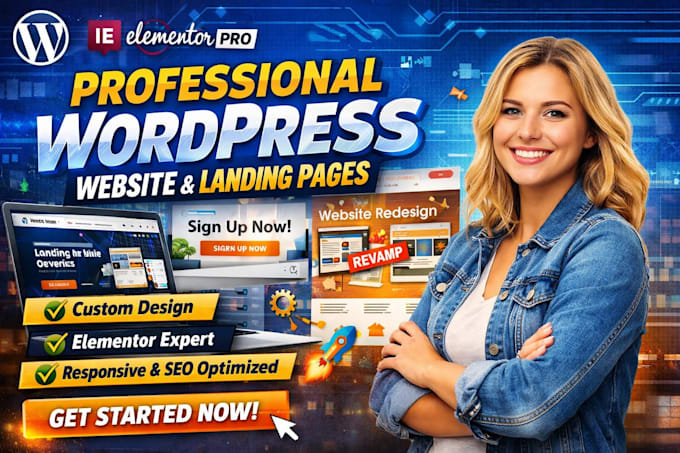 wordpress development, elementor, landing page, redesign wordpress website