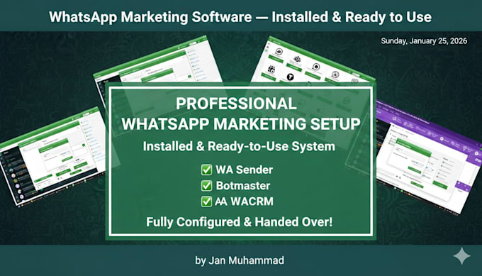setup marketing software pro wa sender botmaster wacrm