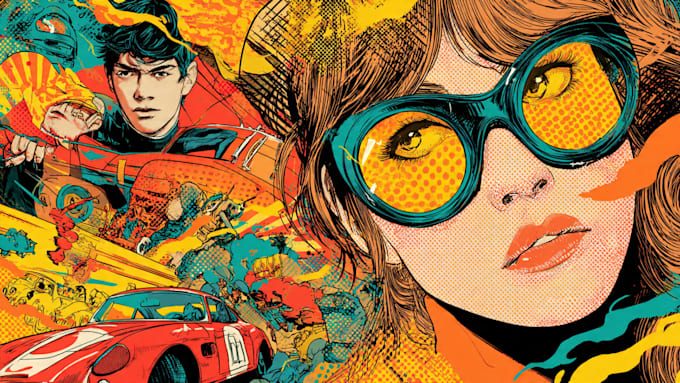 create cool retro comic art design illustration