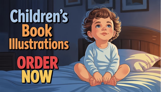 do children story book illustration