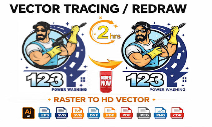 manual vector tracing clean and smooth working process