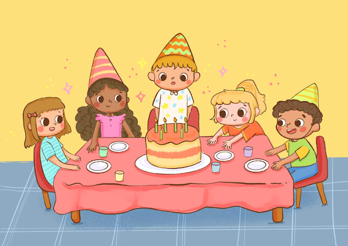 create whimsy digital illustrations for children books
