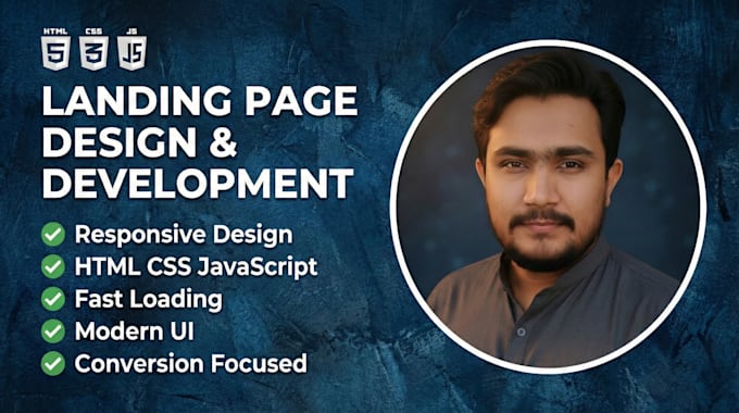 design and develop a responsive landing page using HTML CSS javascript