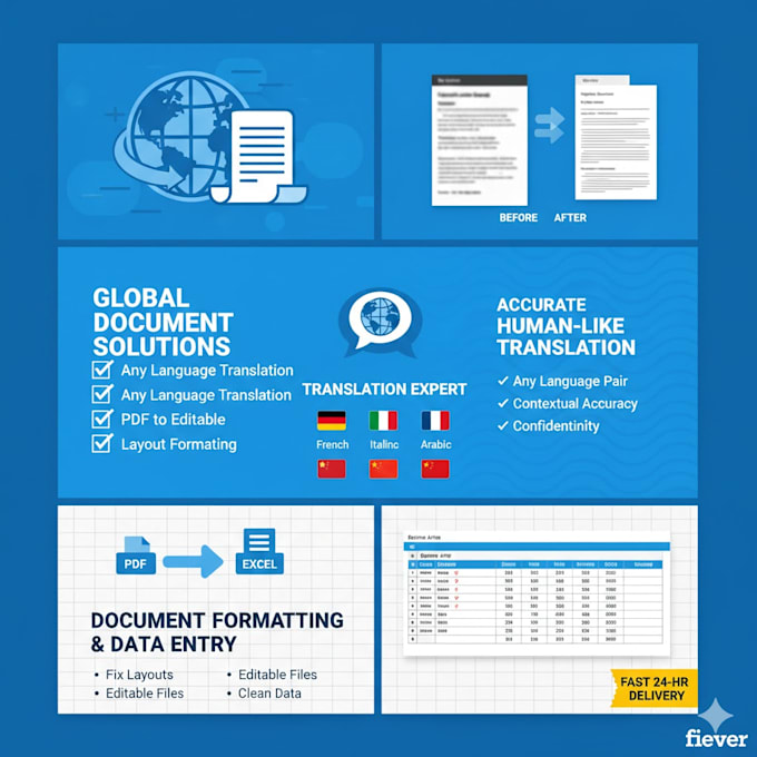do documents conversion formatting and translation