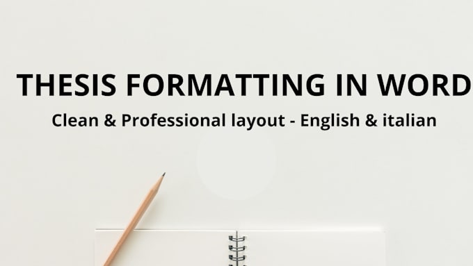 professionally format your thesis in microsoft word