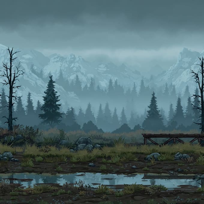 draw 2d environment and game background for you
