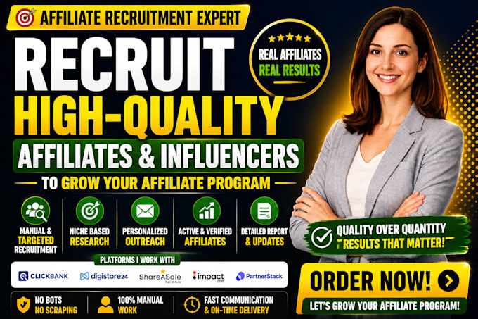 recruit high quality affiliate marketers for your saas or ecommerce offer