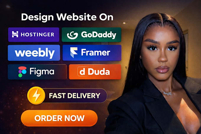 design website on hostinger godaddy weebly framer figma duda website development