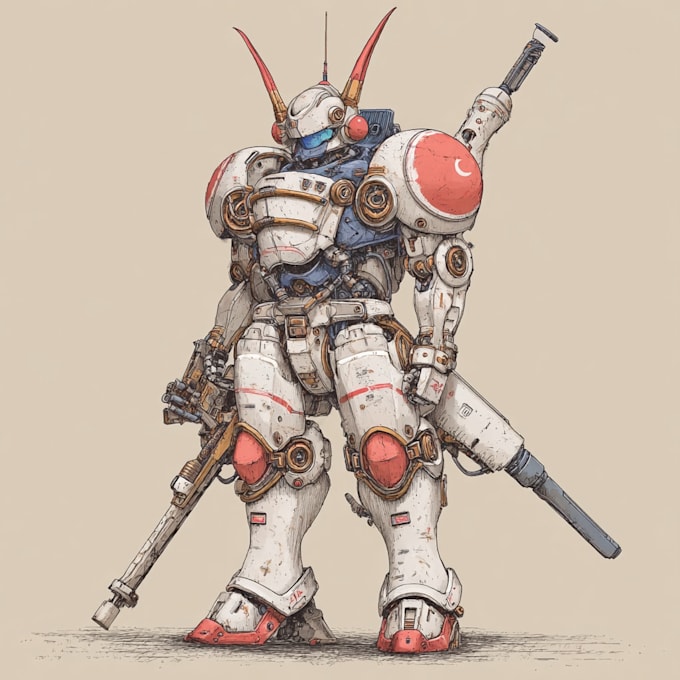 design unique mecha robot art for your project