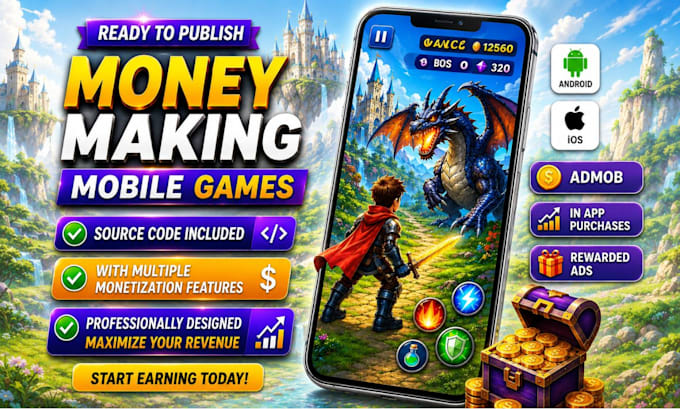 provide ready to publish mobile game for android and ios