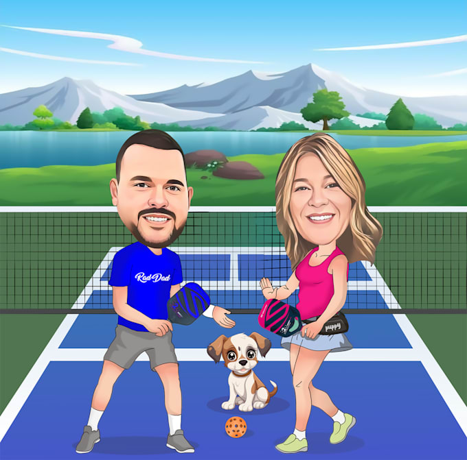do creative pickleball cartoons for you