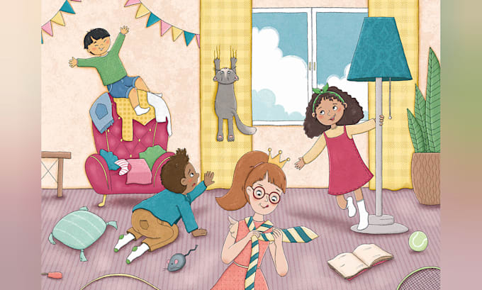 draw cute children book illustration