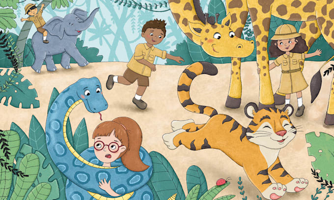 draw cute children book illustration
