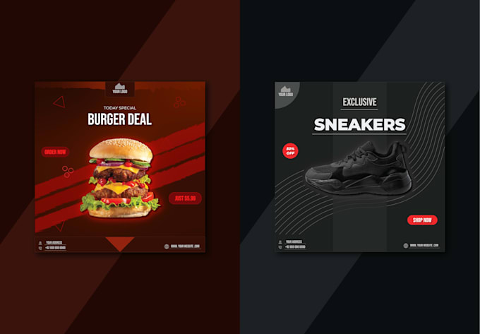 design professional social media posters