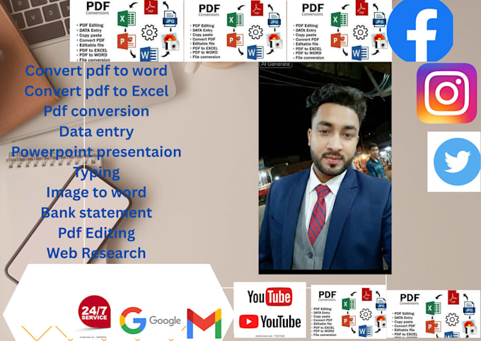 do any file conversion , pdf to excel or word,image to word