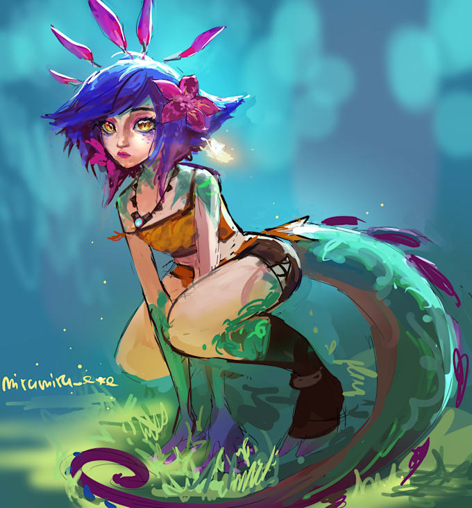 draw your chatacter in semi realism
