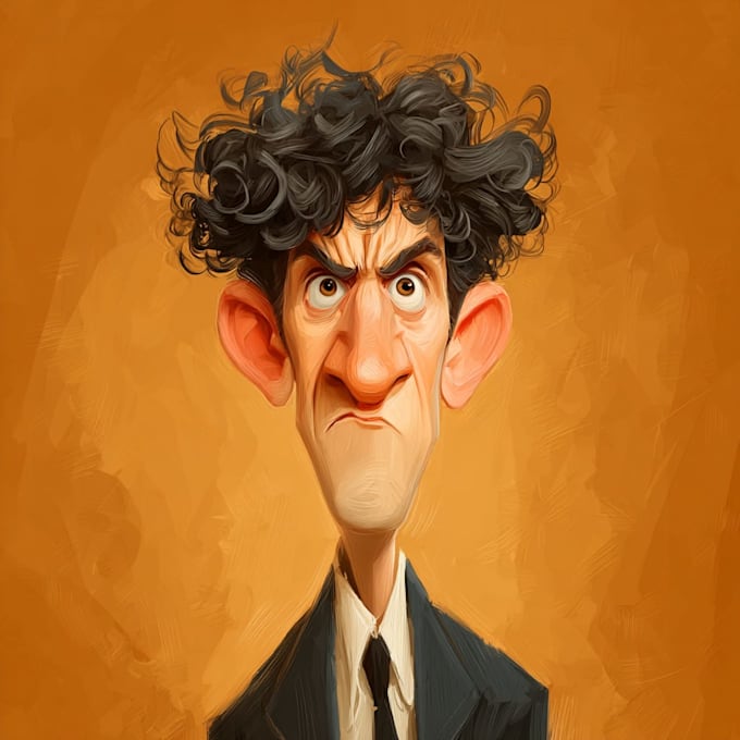 create a funny caricature with my style