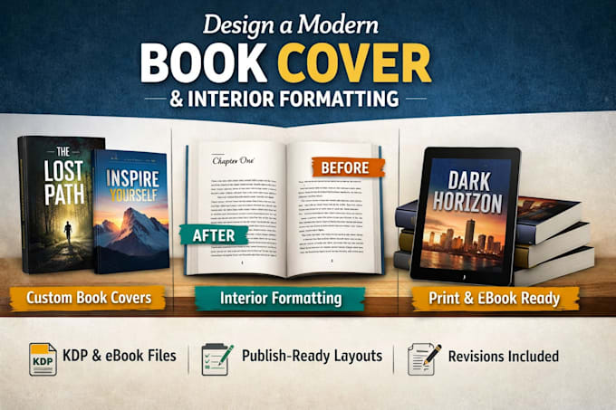 Design a modern book cover and interior formatting by Johnsonowen55 ...