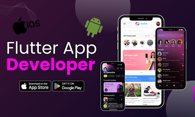 develop flutter app with backend