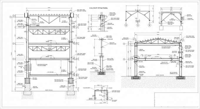 do autocad for civil structural shop drawings