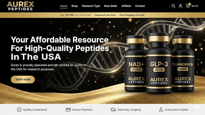 build fda research peptide woocommerce website with payment processor