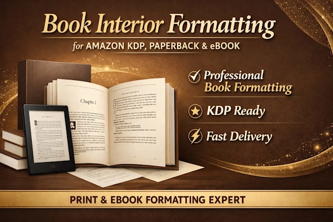 book interior formatting for amazon KDP, paperback, ebook