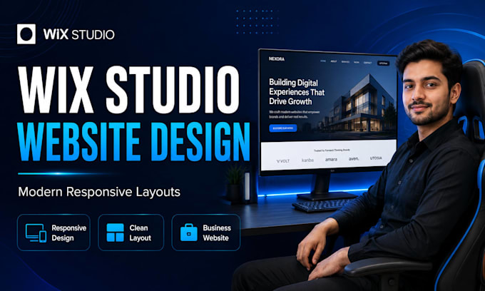 design wix studio website design business site, responsive wix studio website