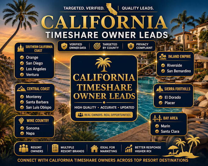 provide california timeshare owner leads