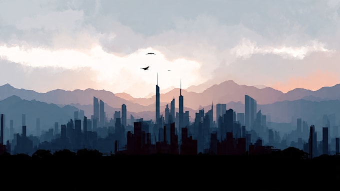make a wonderful silhouette city skyline landscape
