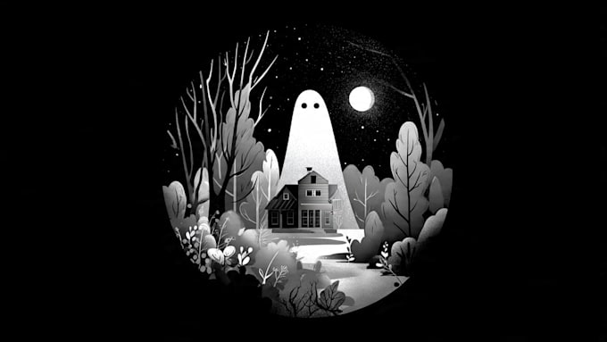 draw simple black and white illustration