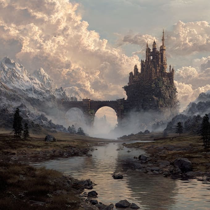 do fantasy background and landscape