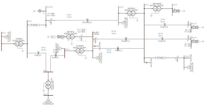 perform power system studies load flow short circuit using psse pscad