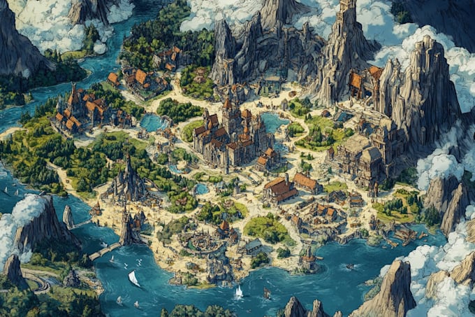 Fantasy Map Inso Do fantasy map illustration for map by Maxinerourke | Fiverr
