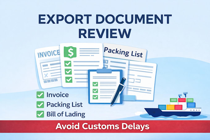 review your export shipping documents, invoice, packing list and bl, awb